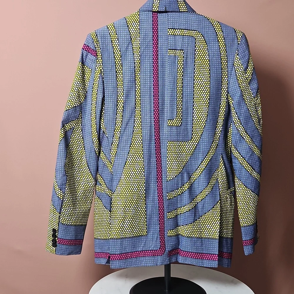 HANDMADE Slimfit Multicolor Blazer for Men - Picture 2 of 10